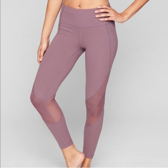 Athleta Pants - Athleta Mesh Shine Salutation Leggings Tights 7/8